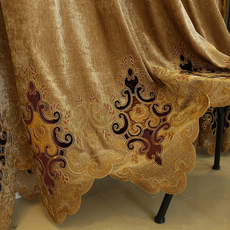 European Embroidered Luxury Blackout Curtains