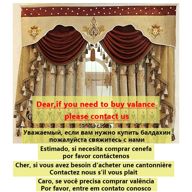 European Embroidered Luxury Blackout Curtains